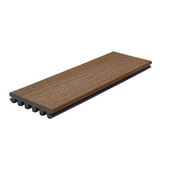 Trex Enhance® Composite Decking Sample in Saddle Enhance